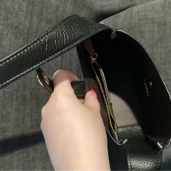 Coach Black Pebbled Leather Crossbody Bag (Mini Hadley) - Picture 3 of 3